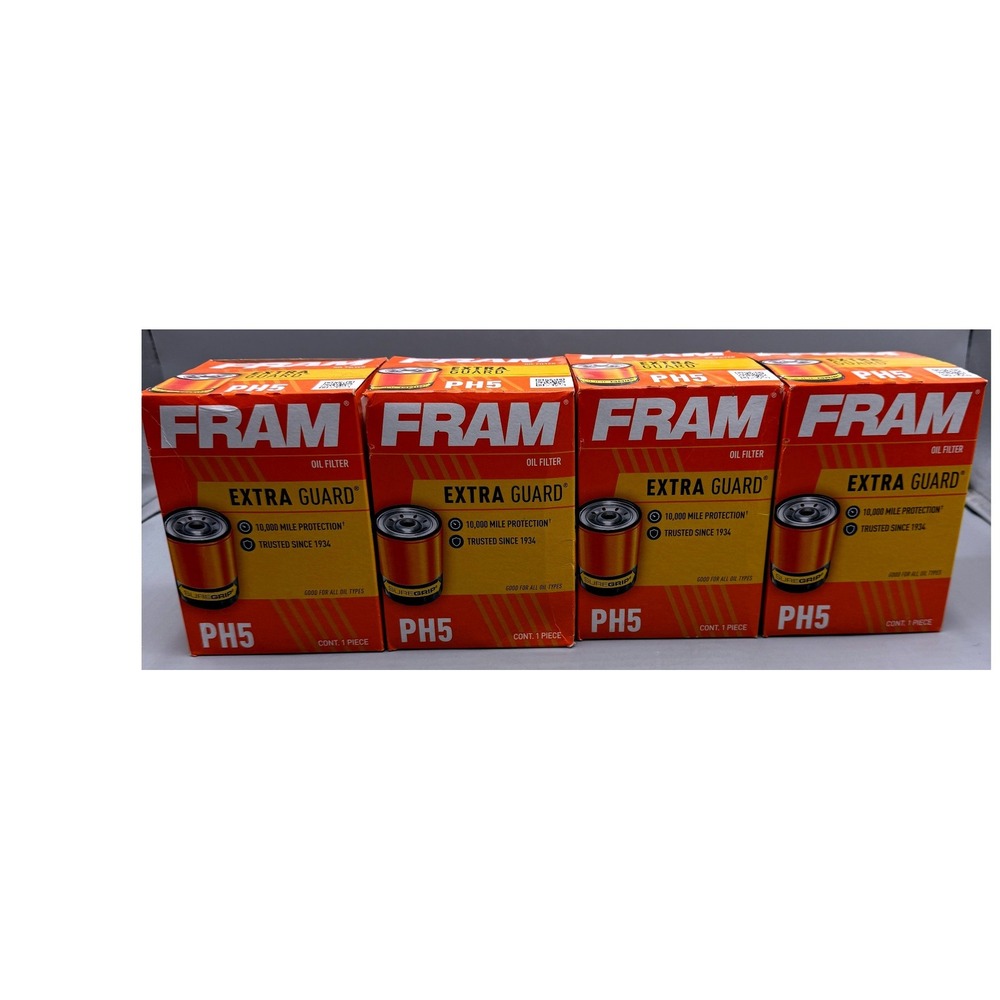 Lot of 4 FRAM Extra Guard PH5 Oil Filters 10000 Mile Protection SureGrip USA